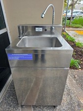 Hybrid 684 S/S Portable Hand Sink “NO TOUCH” Electric 120v or Battery Operated