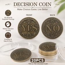 Imagen de 20 PCS Yes/No Flip Challenge Coin,Vintage Metal Decision Coin ,Novelty Gift