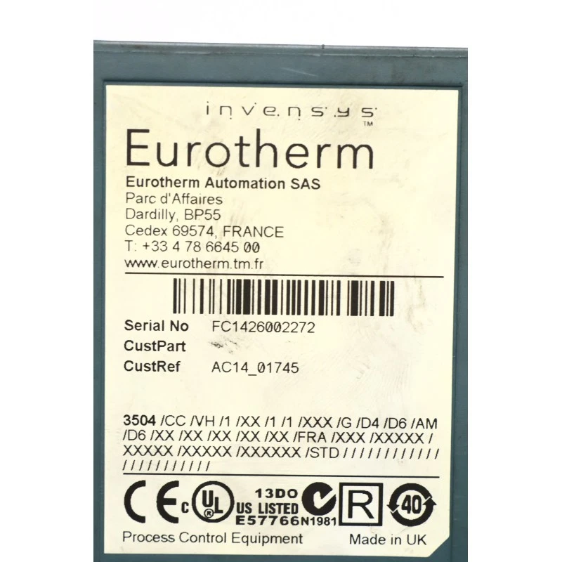 Eurotherm 3504 3504/CC/VH/1/XX/1/1/XXX/G/D4 temperature controller (B1359.2) - Photo 4/4