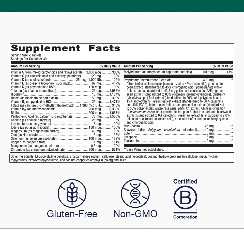 Metagenics PhytoMulti Multivitamínico con Hierro - Multivitaminas Diarias con Fito... Foto 2 de 4