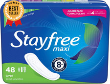 Maxi Super Long Pads Wingless Reliable Protection Absorbency 48 Count