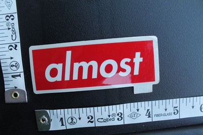 Almost Skateboards Mullen Clear Red Cool OG Z12C Vintage Skateboarding STICKER