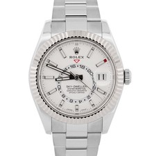 2018 PAPERS Rolex Sky-Dweller WHITE Steel 18K White Gold 42mm OYSTER 326934 BOX