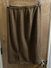 Lauren Ralph Lauren Vintage Lambswool Brown Pencil Skirt Size 6 Tweed Brown Zip