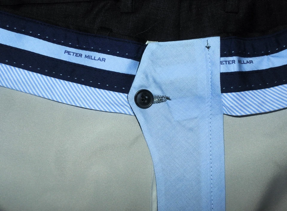 Pantalones de vestir de lana Peter Millar 38 gris carbón 50 sin dobladillo para hombre nuevos sin etiquetas Foto 4 de 4