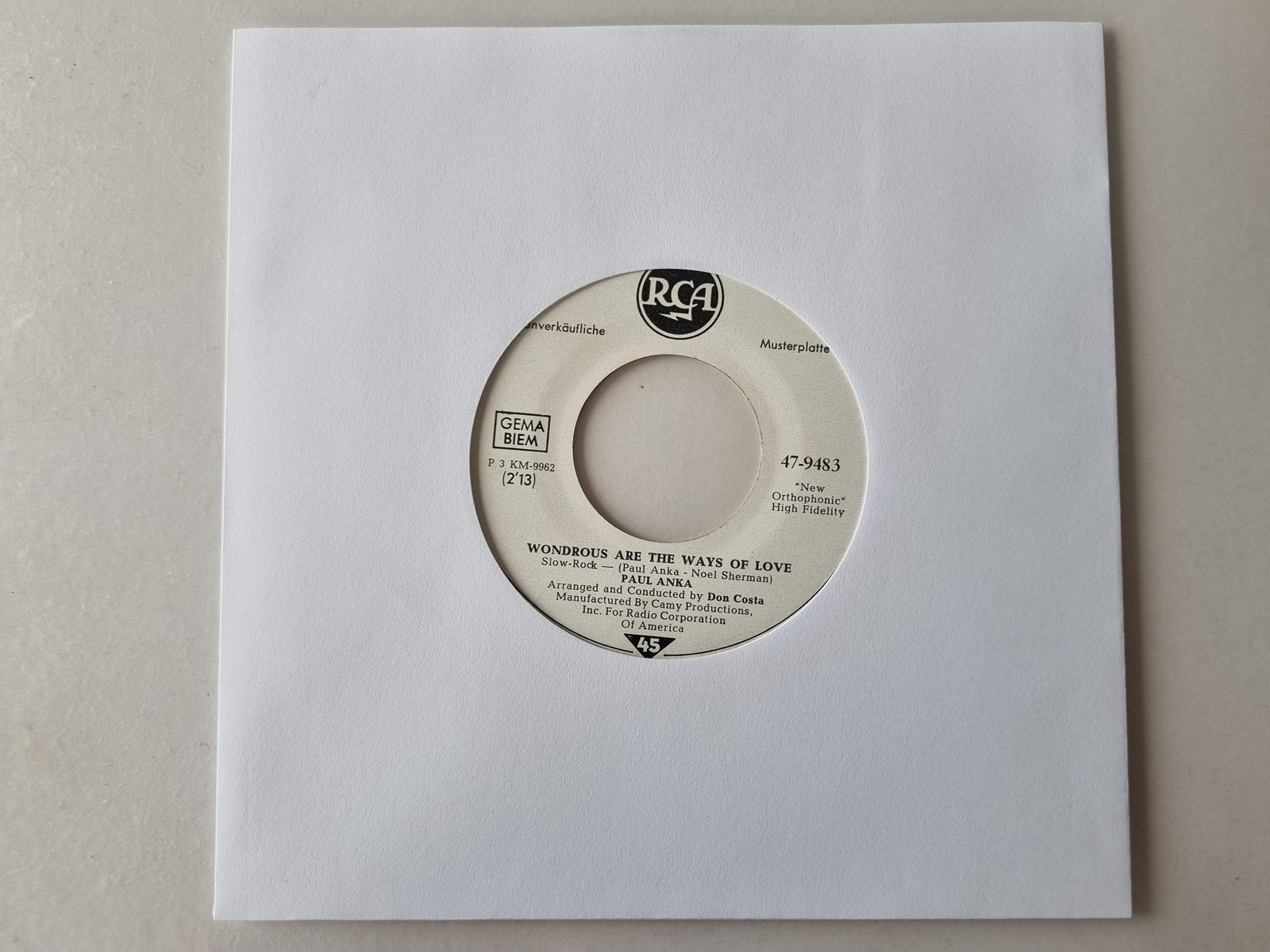 Paul Anka - Wondrous Are The Ways Of Love 7'' Vinyl Germany PROMO