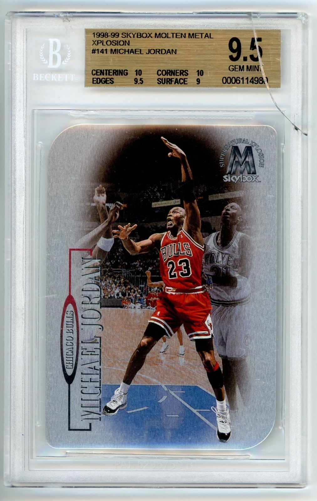 Michael Jordan 1998-99 Skybox Molten Metal Xplosion #141 BGS 9.5 Gem Mint