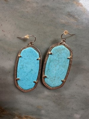 Kendra Scott Danielle Turquoise Magnesite Gold Tone Drop Earrings