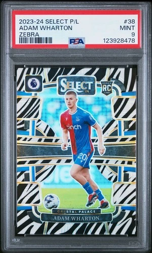 2023-24 Panini Select Premier League #38 Adam Wharton Zebra #/25 PSA 9