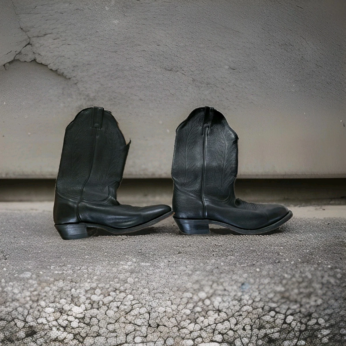 Bottes Cowgirl Boulet - Cuir Noir Et Blanc - Superpositions - Femme Pointure 8.5 C