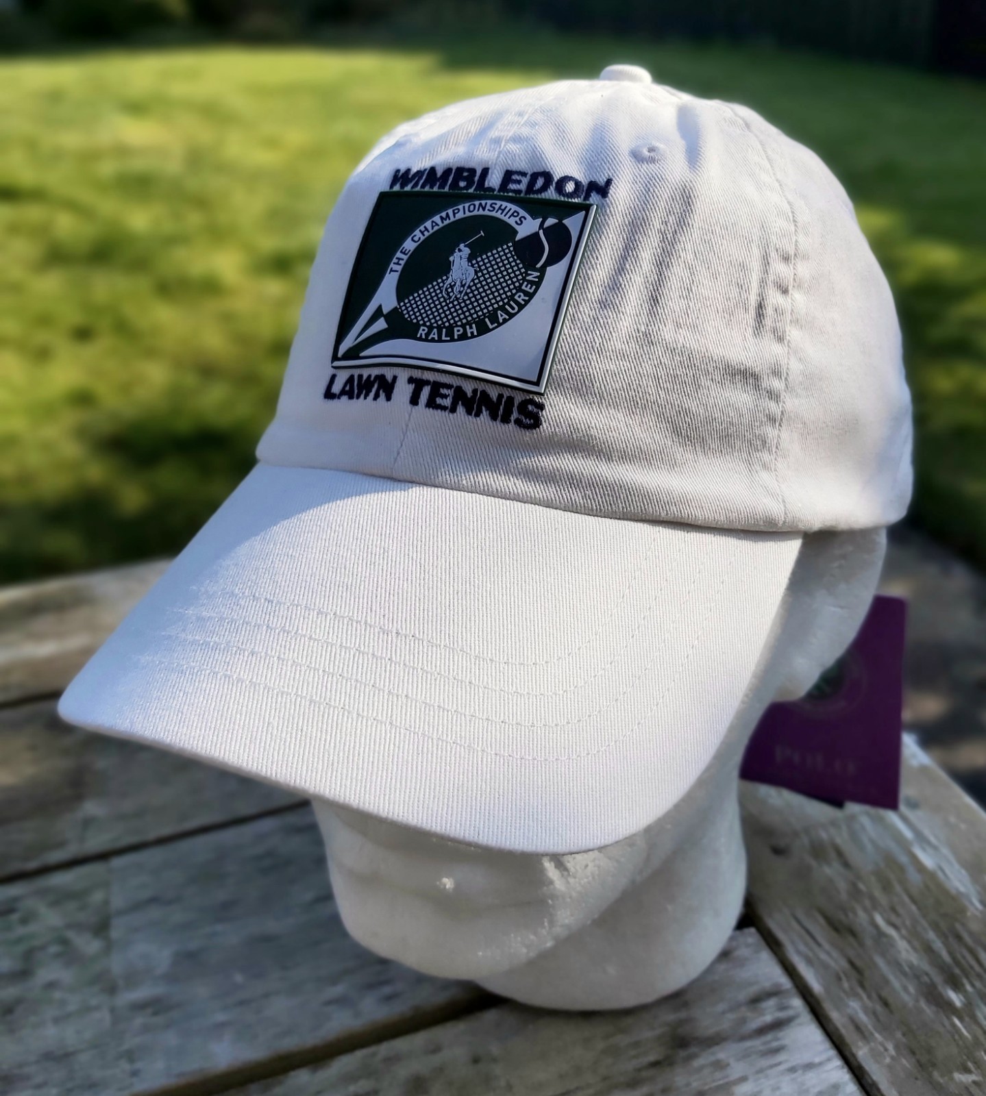 Official WIMBLEDON POLO RALPH LAUREN White Chino CAP Tennis 710870899001 Shlf14