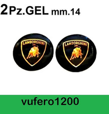 2 adesivi LAMBORGHINI 14. mm stemma logo 3D Auto GEL morbido chiavi telecomando