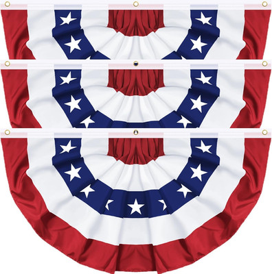 3 Pack Large Size 3 X 6 FT American Bunting Flag, 4Th of July Decorations USA Pl