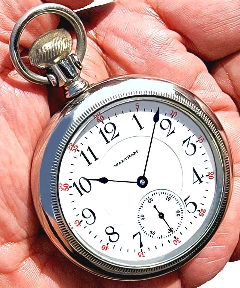 Display Case 18 Size High End Pocket Watch Waltham P.S. Bartlett Working - Image 2 of 4