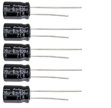 5pcs Rubycon ZLH 820uf 6.3v Radial Electrolytic Capacitors 8mmx12mm Low ESR
