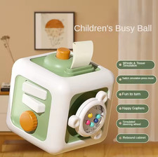 New 6 in1 Montessori sensory busy board builds kids skills playfully fun - Green