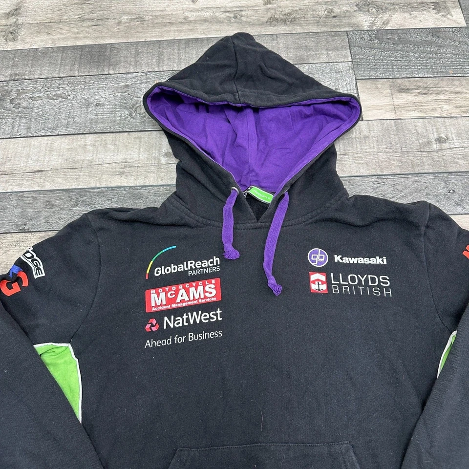 Kawasaki Hoodie Lloyds British Motorrad Pullover Y2K Sweatshirt Herren Medium - Bild 4 von 4