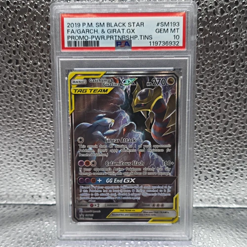 Pokemon 2019 SM Black Star Promo Garchomp & Giratina GX SM193 Holo PSA 10