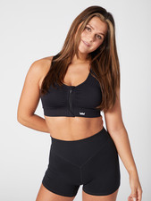 SHEFIT Medium LOUNGE Black Athletic Support Sports Bra Comfortable Fit
