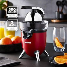 GEEPAS Electric Citrus Juicer 100W Orange Fruit Squeezer Juice Extractor 2 Cones