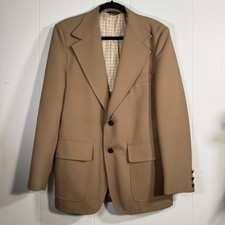 Vintage JCPenney Towncraft Mens Blazer Jacket Tan 70s No Size Tag 