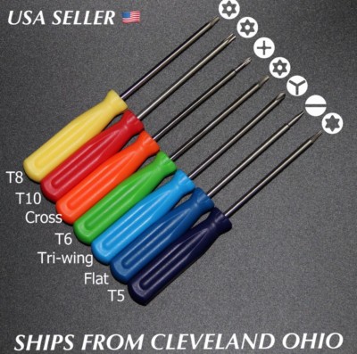 Tamperproof T5 TR6 T8H T10H Cross Triwing Screwdriver Set 7 Pcs Macbook