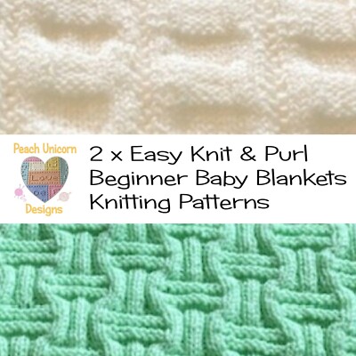 Strickmuster für Babydecken x 2, Rahmen Quadrate & Kuscheln, DK, Anfänger