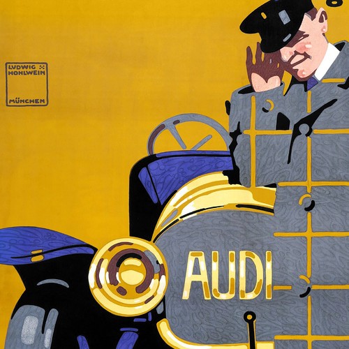 Poster AUDI, 1912 | 24x33" size A1 | Retro wall decor | Man's room, garage decor - Picture 3 of 4