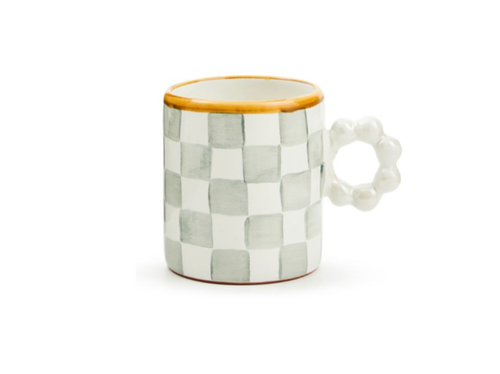 Mackenzie-Childs Collectors Series Pearl Ring Ceramic Mug New