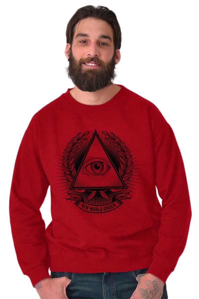 All Seeing Illuminati Eye Triangle Symbol Adult Long Sleeve Crew Sweatshirt