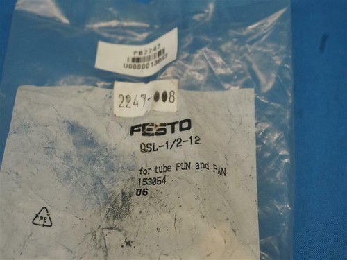 Festo QSL-1/2-12 QSL1212 Push To Connect Fitting NEW NNB - Afbeelding 3 van 3