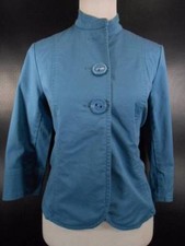 Beautiful Women's Size 6 Coldwater Creek Blue Fitted Button Blazer Jacket GUC