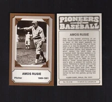 Pioneers of Baseball: #12 AMOS RUSIE, Giants/Reds+ (1974 Fleer/R. G. Laughlin)