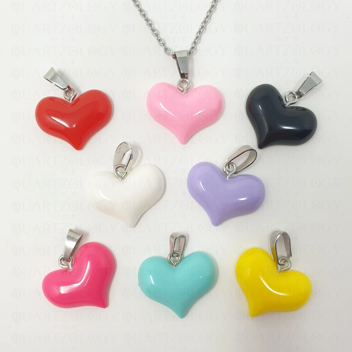 Candy Heart Necklace Kids Gift Sweet Pendant Cute Bright Colourful