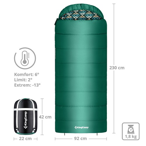 KINGCAMP Mumienschlafsack Superior 300XL 3 Jahreszeiten Schlafsack XL Lang -13°C - Bild 2 von 27