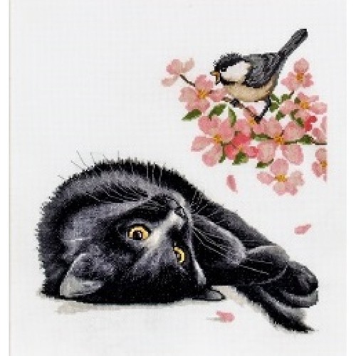 Counted Cross Stitch Kit Cat DIY Unprinted canvas eBay