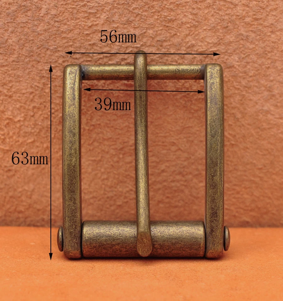 Novedad Para Hombres Retro Latón Pin de Una Punta Metal Rodillo Cinturón Hebilla 1-1/2" Foto 3 de 4