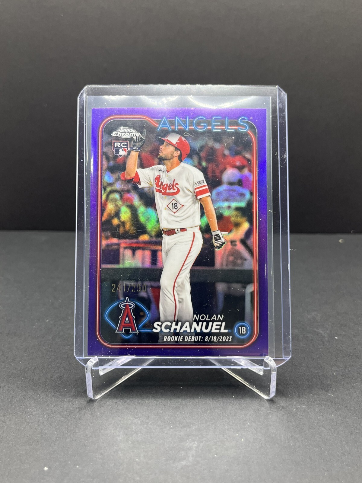 2024 Topps Chrome Update Series Nolan Schanuel RC Rookie Purple 241/250 #USC68
