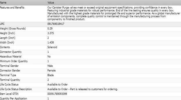 Solenóide de purga de vasilha de vapor SMP para 1990 FORD BRONCO II - Imagem 3 de 4