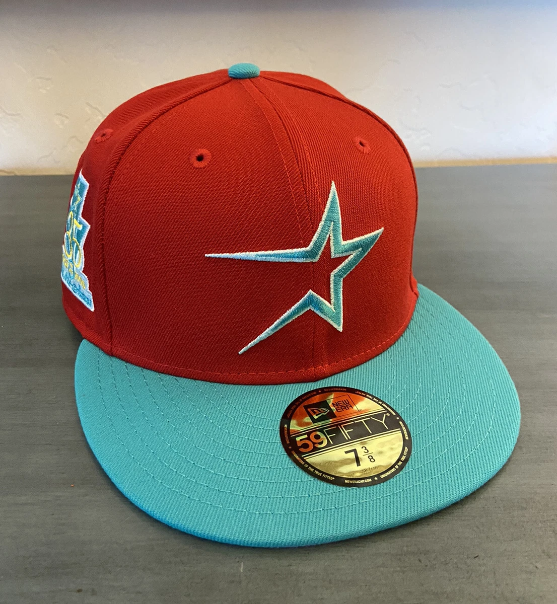 Exclusive Captain Planet Houston Astros New Era 59Fifty Hat 7 3/8 35th Patch New