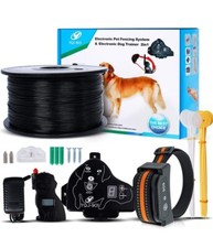 YHPOYLP Electric Wireless Dog Fence System, 2 in 1 Dog Training Collar System