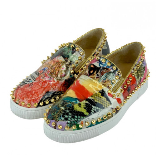 Christian Louboutin Pick Boat Sneakers Size 4.5 Multicolor Christian Louboutin Pick Boat Sneakers Size 4.5 Multicolor