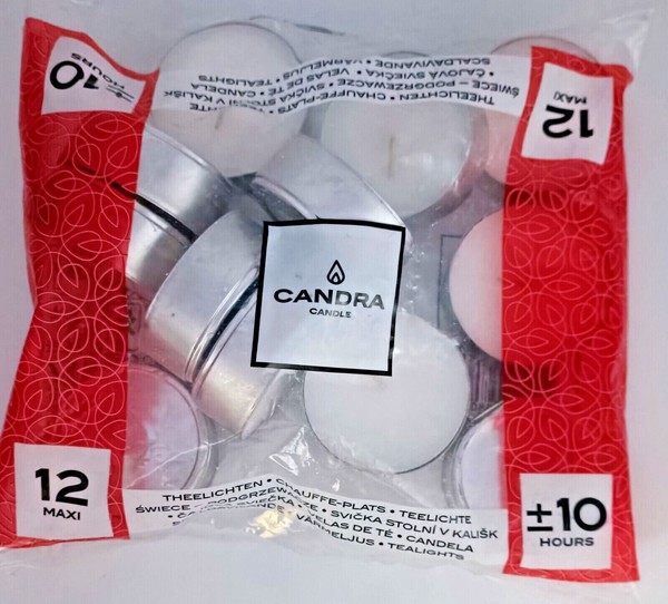 24 Xl Teelichter Kerzen Teelicht Kerze Gastro Brenndauer Ca. 10 Stunden Weiß-image