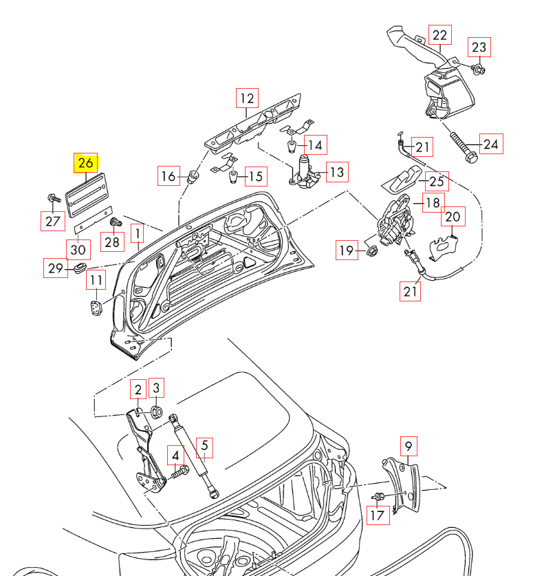 New OEM AUDI A3 A4 S4 A5 S5 Q5 Rear License Plate Bracket Black