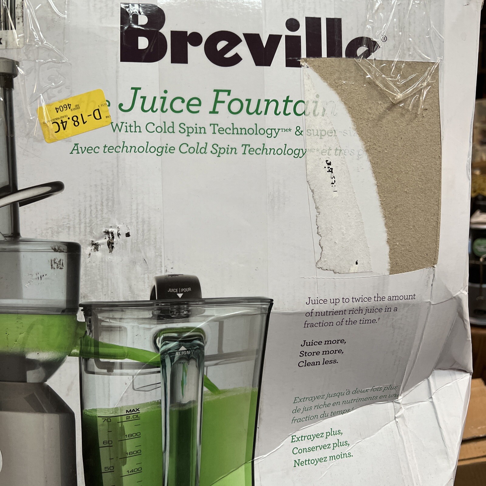 Breville the Juice Fountain Cold Juicer BJE430SIL no juice jug no nozzle