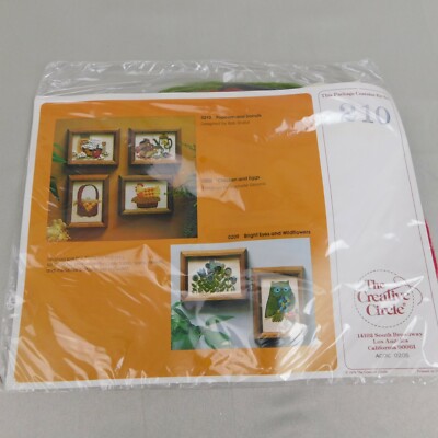 The Creative Circle Embroidery Kit 210 Popcorn & Donuts Sealed Vintage 70s 80s