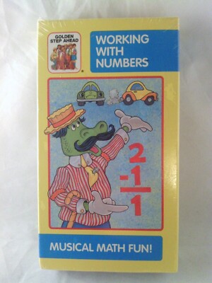 1987 Golden Step Ahead - Working With Numbers -  Musical Math - New, Sealed VHS.