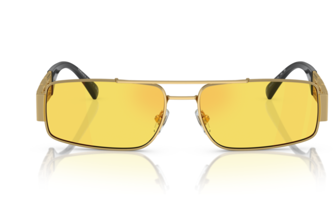 Versace 0VE2257 1002C9 Gold/ Yellow Rectangular Men's Sunglasses