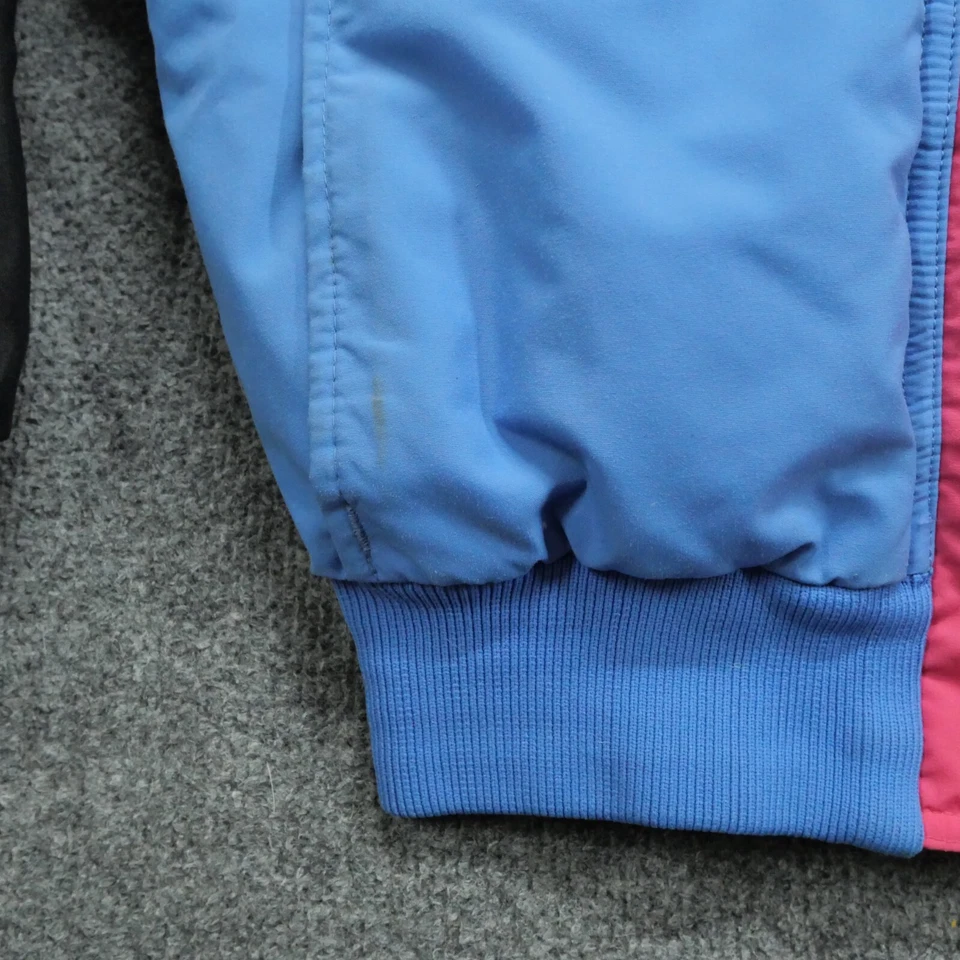 Abrigo de esquí acolchado vintage chalet para mujer pequeño rosa azul negro años 80 Foto 3 de 4