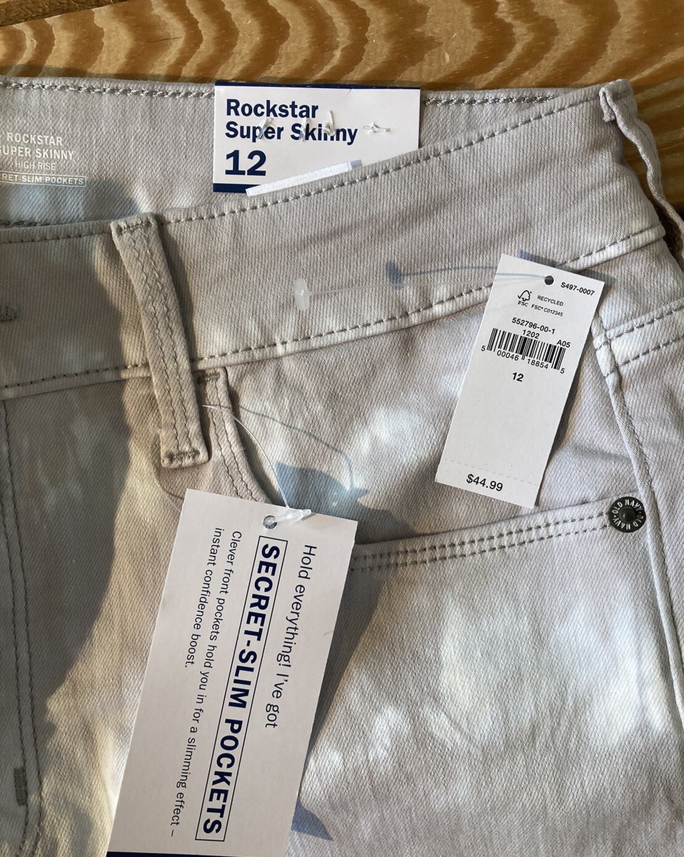 old navy NWT $44.99 women's rockstar super skinny jeans size 12